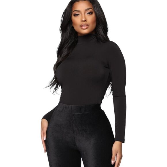FASHION NOVA NWT Abigail Turtleneck Top in Brown Size L - Picture 1 of 8